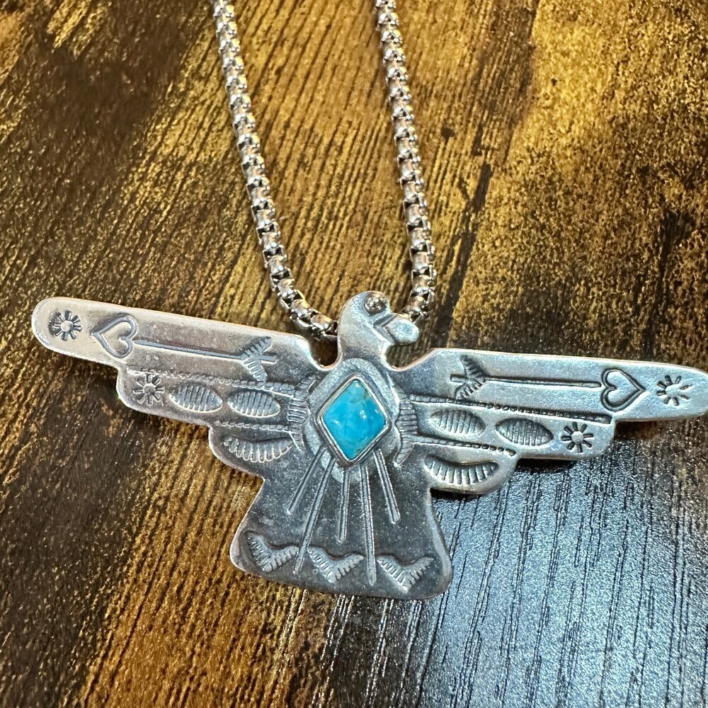 Native American Handcrafted Thunderbird Turquoise… - image 2